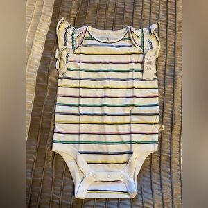 NEW - Baby Gap Mix & Match Ruffle Bodysuit. Color: White multi stripe